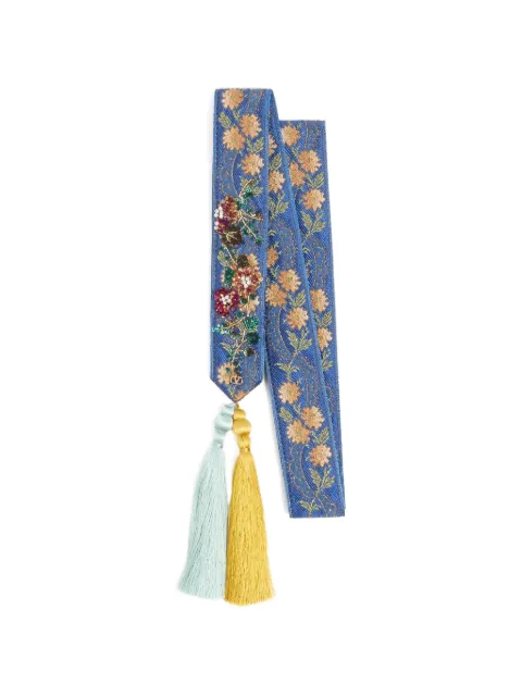 Valentino Garavani embroidered viscose bandeau scarf Blue WEN00EGGR