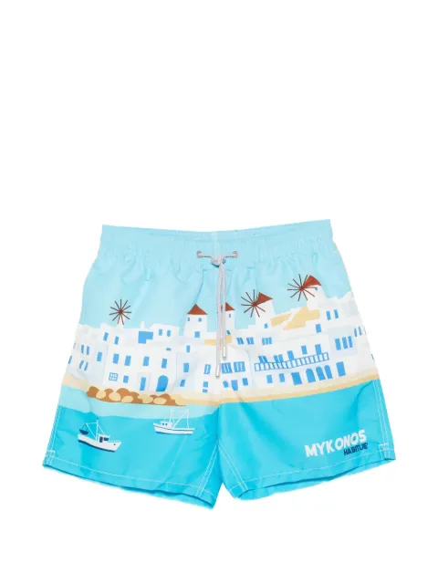 MC2 Saint Barth Gustavia placed-print swim shorts Blue GUS0009