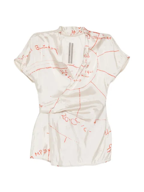 Rick Owens Wrap SS blouse Neutrals RP01F6233