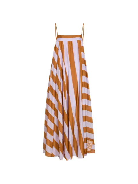 ZIMMERMANN Indra striped silk maxi dress Brown 9043DSS262