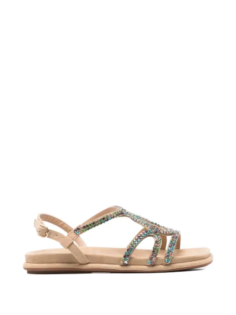 ALMA EN PENA crystal-embellished leather sandals Neutrals 51514