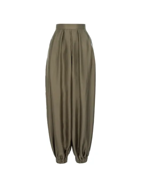 MANURÍ Bazar pleated silk trousers Green MRSS26SK9TR01