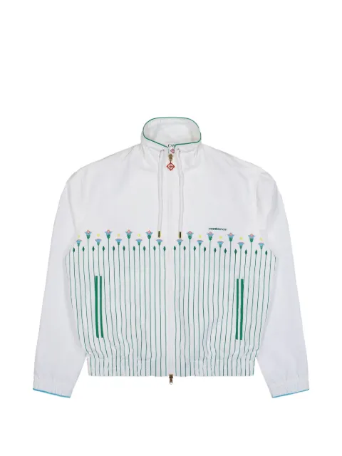 Casablanca floral-print pinstriped jacket White MPF26JK30001