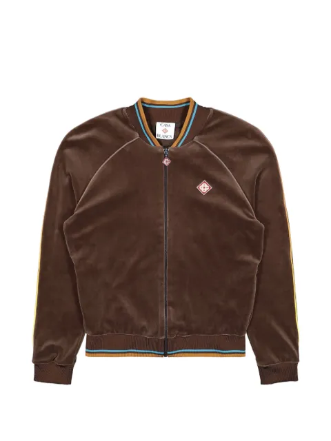Casablanca Velour logo-patch velour jacket Brown MPF26JTP42101