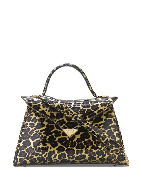 Tyler Ellis large LJ leopard-print patent leather tote bag Neutrals T246PA241O