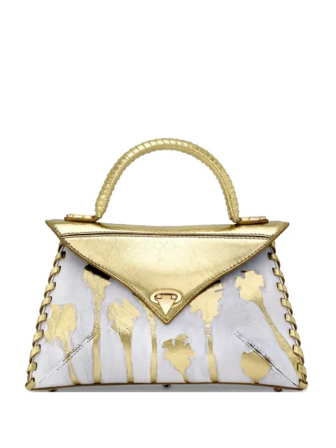 Tyler Ellis x Matt Rogers medium LJ hand-painted leather tote bag Gold T99PAL125O
