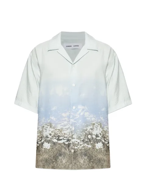 SAMSOE SAMSOE Saayo floral-print short-sleeve shirt Blue M26200129