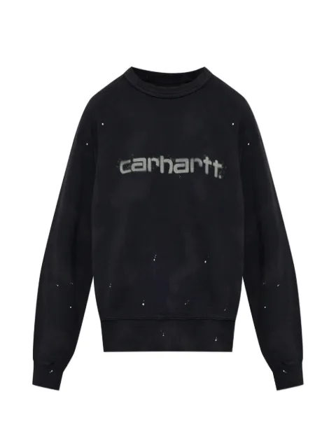 Carhartt WIP paint-splatter logo-print sweatshirt Black I036843