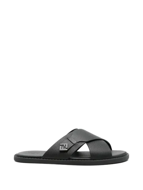 FENDI FF-logo crossover-strap sandals Black 7X1932TDK