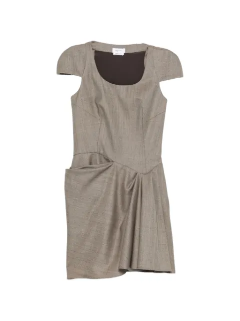 Alexander McQueen draped cap-sleeve mini dress Brown A0004DQJAEE