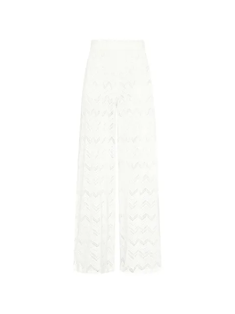 Vilebrequin Line chevron-knit wide-leg trousers White INLCG200