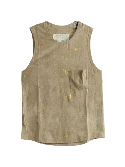 Ziggy Chen paint-splatter button-fastening vest Brown 0M2610108