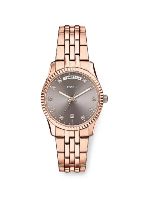 FOSSIL Scarlette fluted-bezel 34mm watch Grey ES5459