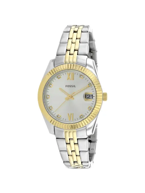 FOSSIL Scarlette fluted bezel 32mm watch Silver ES4949