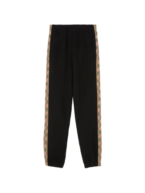 Burberry Check-trim cotton jogging pants Black 8130399