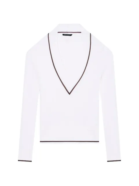 Armani Exchange cable-knit V-neck sweater White XW002242AF10352U