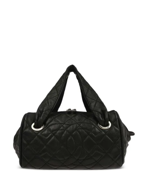 CHANEL Pre-Owned 2006-2008 CC-logo quilted tote bag Black 126190