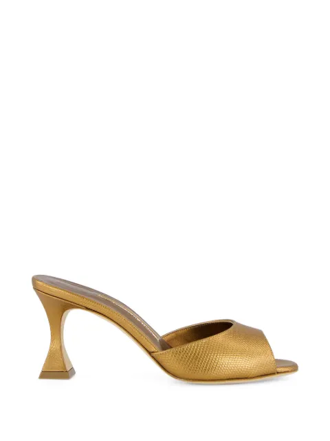 Manolo Blahnik Jadaron metallic heeled mules Gold 2262214