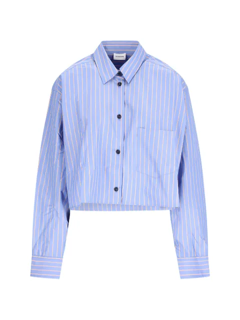 THE ANDAMANE Georgiana striped cropped shirt Blue TM190907BTNC197