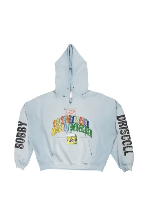 Paly Bobby Driscoll graphic-print distressed hoodie Blue 4U005Q1010BBY