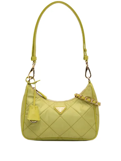 Prada Pre-Owned 2013-2026 Impuntu Re Nylon Re Edition 1995 Chaine satchel Green SMAGDJR5YX7IBCP3