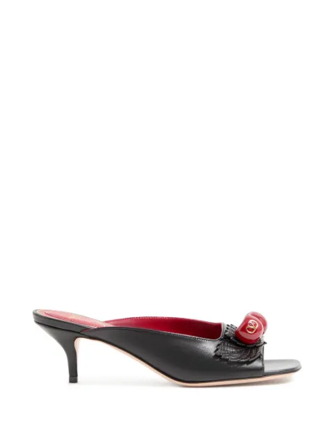 Valentino Garavani Cherryfic kidskin slide sandals 55mm Black WS0NY3TGE