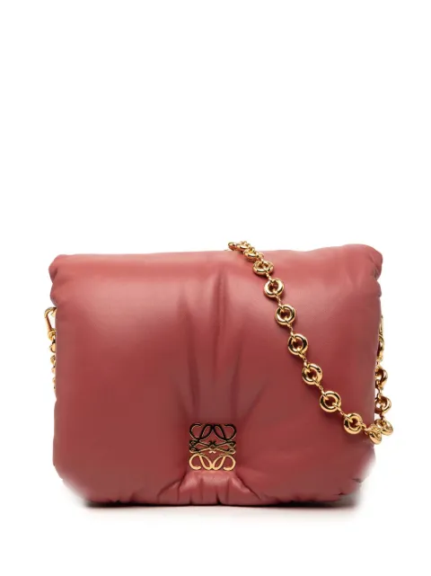 Loewe Pre-Owned 2022 Shiny Lambskin Goya Puffer Chain Bag shoulder bag Pink 86G8B1HACTKEAU8U