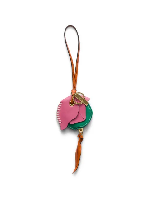 Prada leather key ring pendant with coin purse Pink 1TL6202G5V