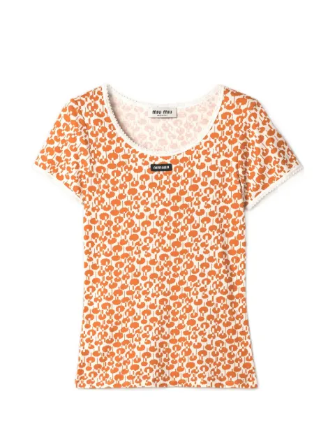 Miu Miu cotton T-shirt Neutrals MJNA37SOOO19UX