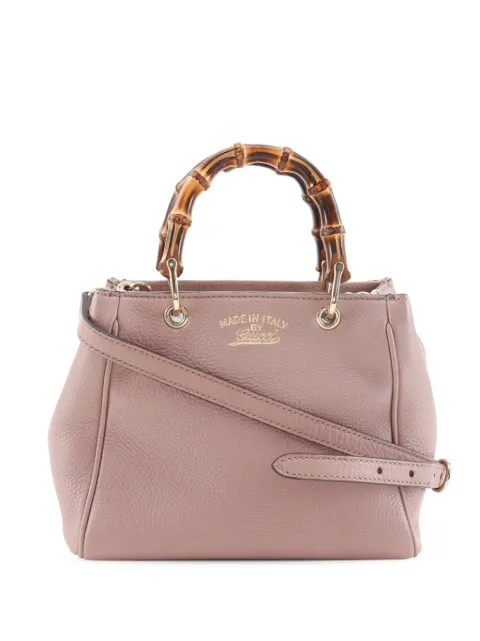Gucci Pre-Owned 2016-2026 Mini Calfskin Bamboo Shopper satchel Pink AJ49HLPZGI19VO16