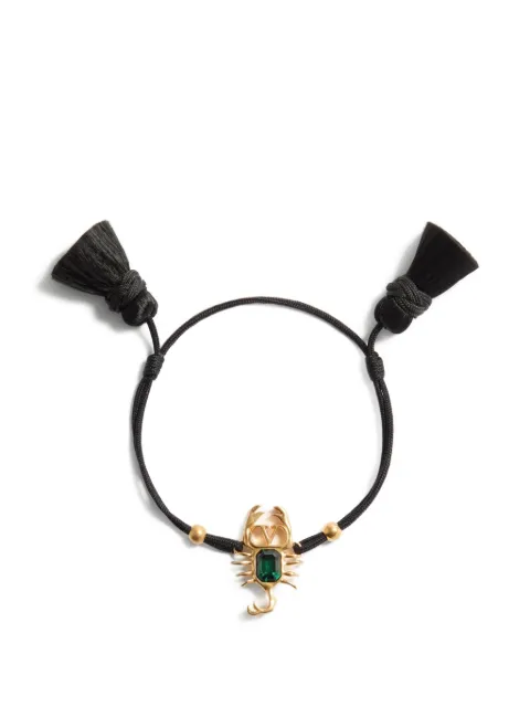 Valentino Garavani Gardienne bracelet in metal, crystal, and rope with tassels Gold WJ0Z93TQQ