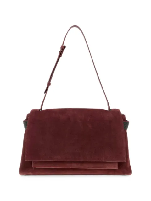 Brunello Cucinelli Monili-embellished suede shoulder bag Red MBDLB2816PC4187