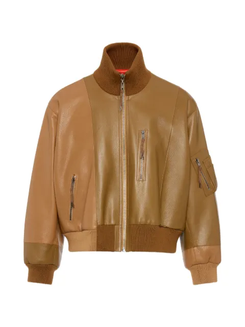Maison Margiela spliced leather bomber jacket Brown S50AM0670M07026