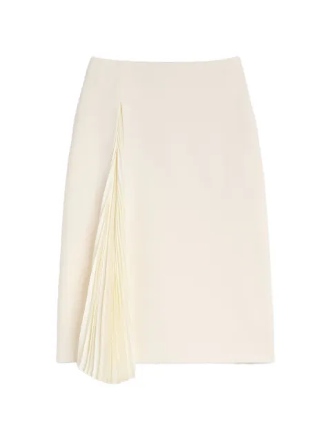 Jil Sander pleated asymmetric midi skirt Neutrals J02MA0402J40356