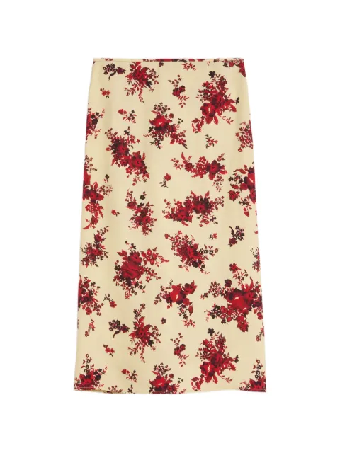 Jil Sander floral-print pencil midi skirt Neutrals J02MA0384J70247