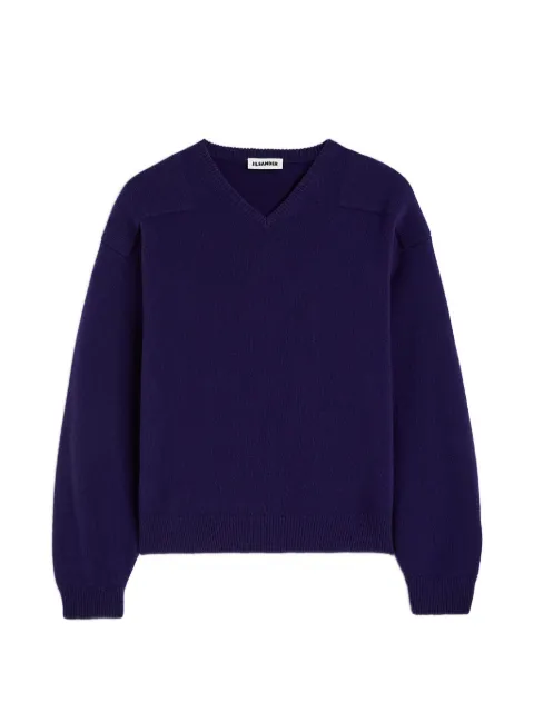 Jil Sander drop-shoulder V-neck sweater Purple J22GP0285J14851511
