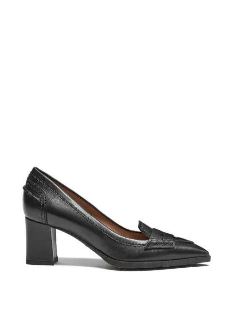Santoni pointed-toe penny-strap pumps Black WDEZ71386PC4NVGB