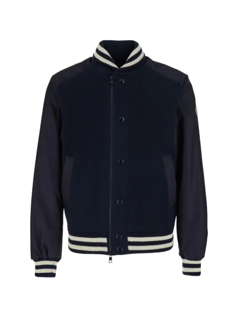 Moncler striped-trim panelled jacket Blue 9B00004M872477D