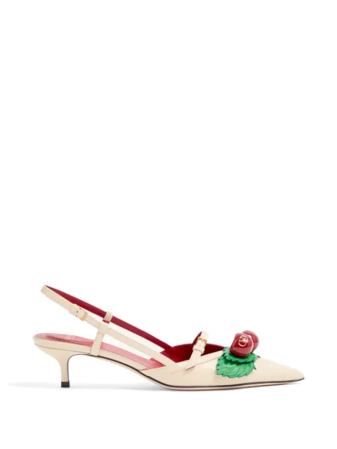 Valentino Garavani Cherryfic slingback pumps in kidskin 45mm Neutrals WS0NY1TGE