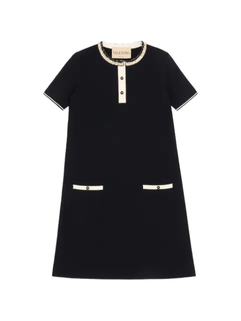 Valentino Garavani embroidered stretch viscose dress Black BKD14RA1M