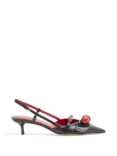Valentino Garavani Cherryfic slingback pumps in kid 45mm Black WS0NY1TGE