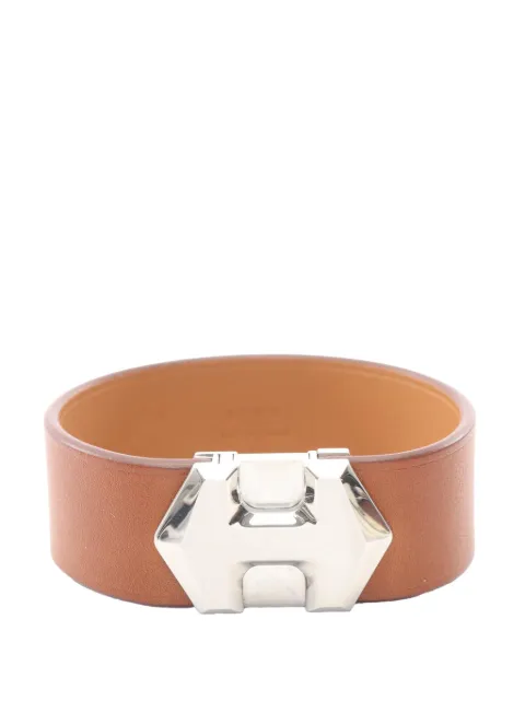 Hermès Pre-Owned 2020 Barenia and Palladium Plated Super H Bracelet T4 costume bracelet Brown M57XIMUTX1LGNK79