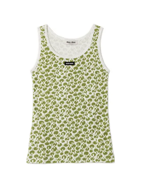Miu Miu cotton tank top Neutrals MJT745SOOO19UX