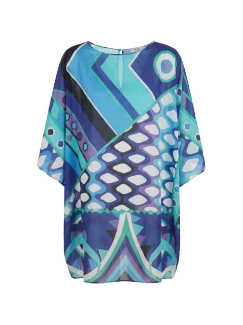 PUCCI Vivara print cotton kaftan Blue 6HRL216H844