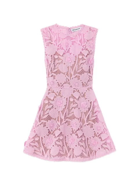 Self-Portrait floral-lace sleeveless mini dress Pink PF26109SP
