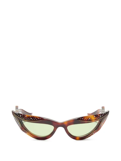 VALENTINO GARAVANI EYEWEAR VLogo Signature rhinestone-embellished sunglasses Brown 5VG073S01
