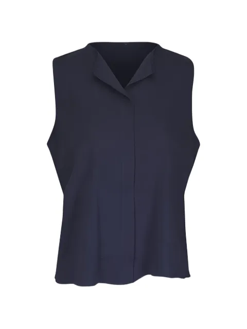 Peter Cohen sleeveless notched-collar blouse Blue 721STL