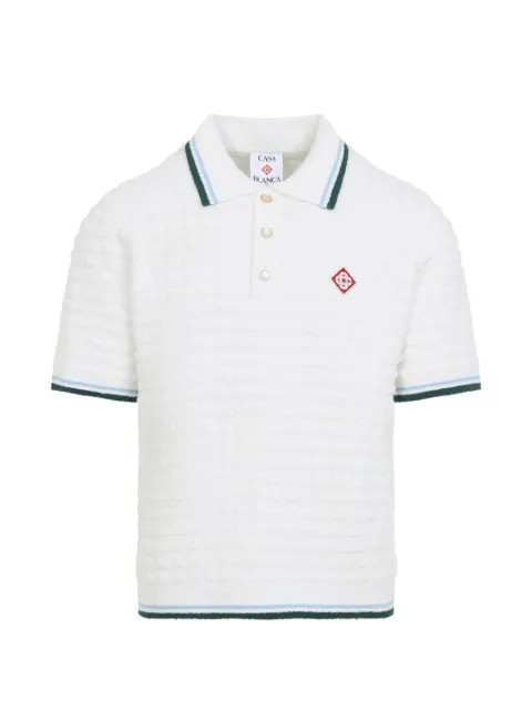 Casablanca textured-knit polo shirt White MPF26KW99901