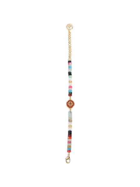 Casablanca beaded logo-plaque bracelet Gold APF26JW40801