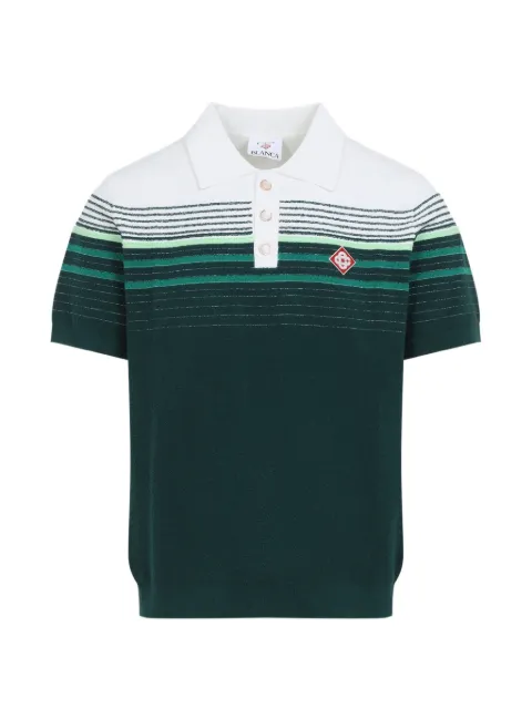 Casablanca striped-knit polo shirt Green MPF26KW142201